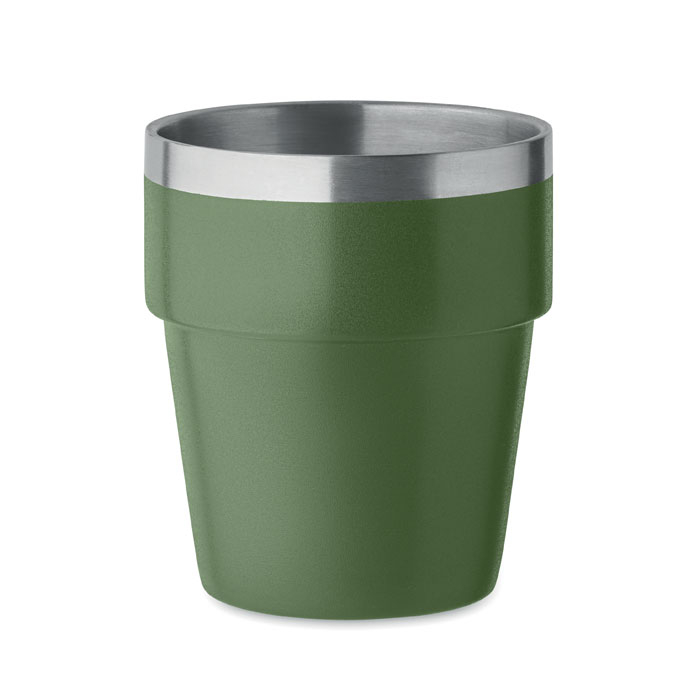 Gobelet 250ml inox recyclé promotionnel Acerito Vert foncé